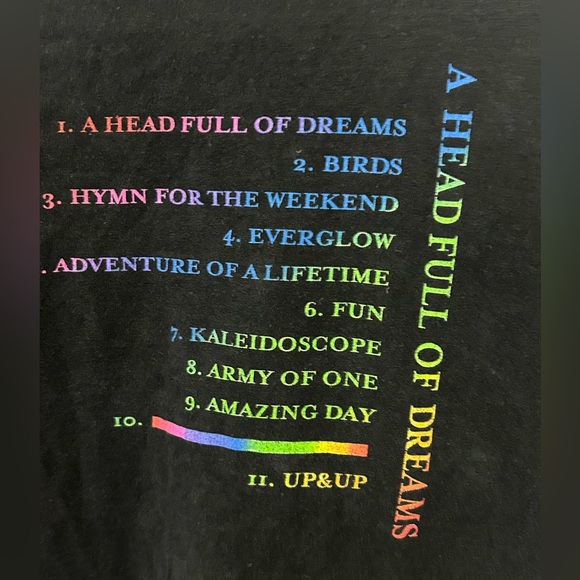 COLDPLAY Head Full Of Dreams T-Shirt Size Medium Double Sided - Picture 4 of 8